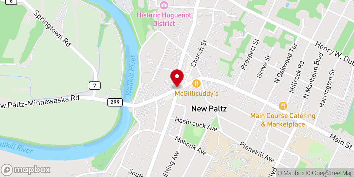 Map showing location of New Paltz