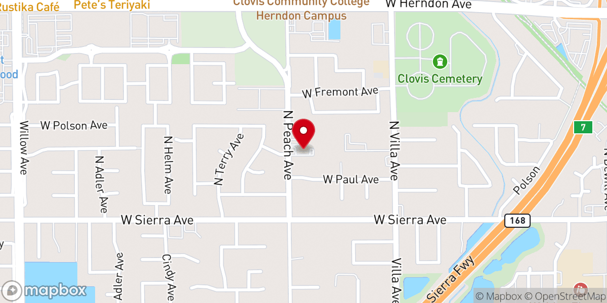 Map showing location of First Free Will Baptist Church
