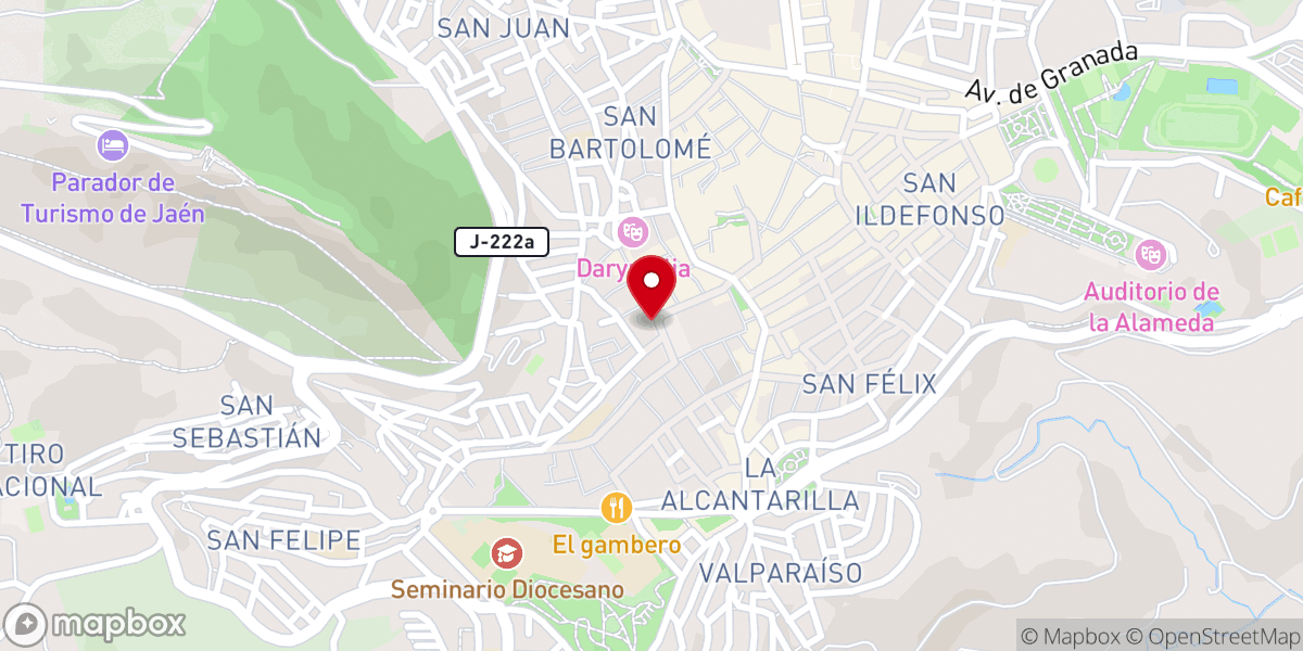 Map showing location of Peregrinaciones Jaén