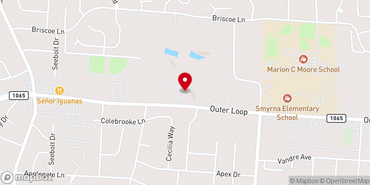 Map showing location of Okolona Church of Christ