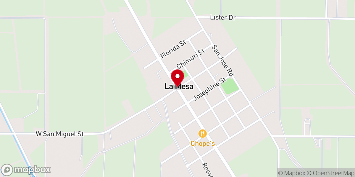 Map showing location of La Mesa