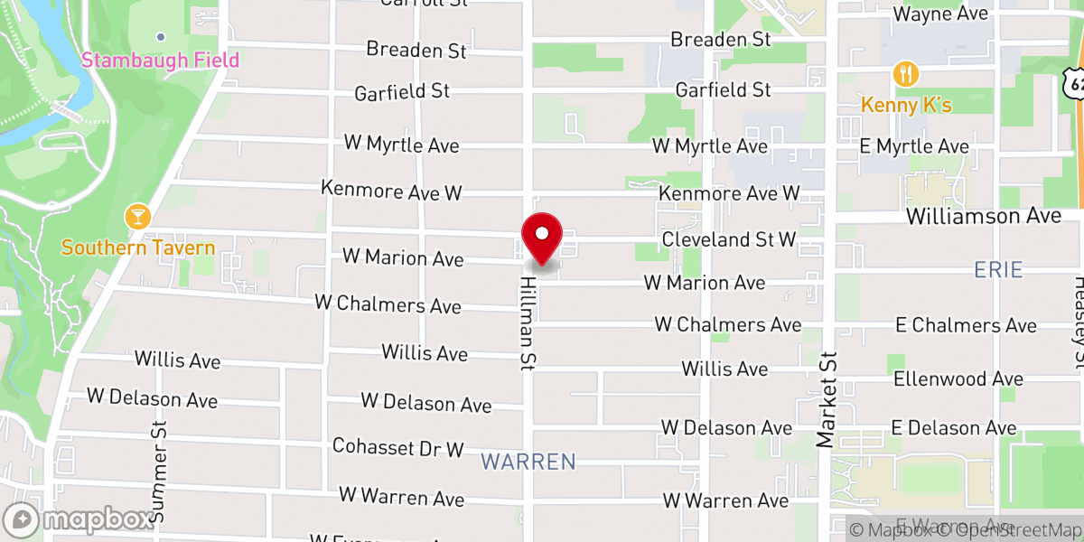Map showing location of New Bethel Baptist Church