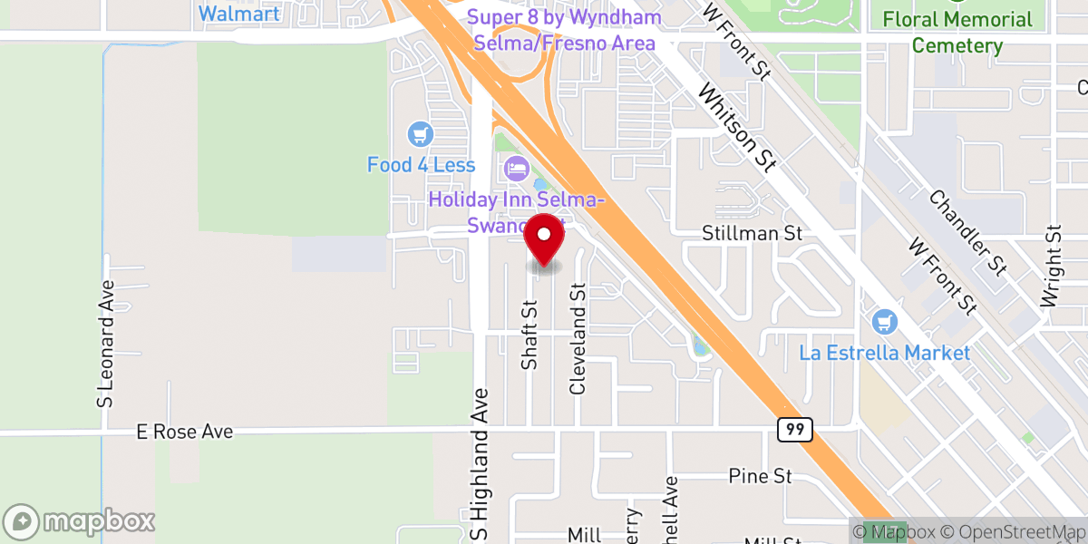 Map showing location of 1st Friendship Baptist Church