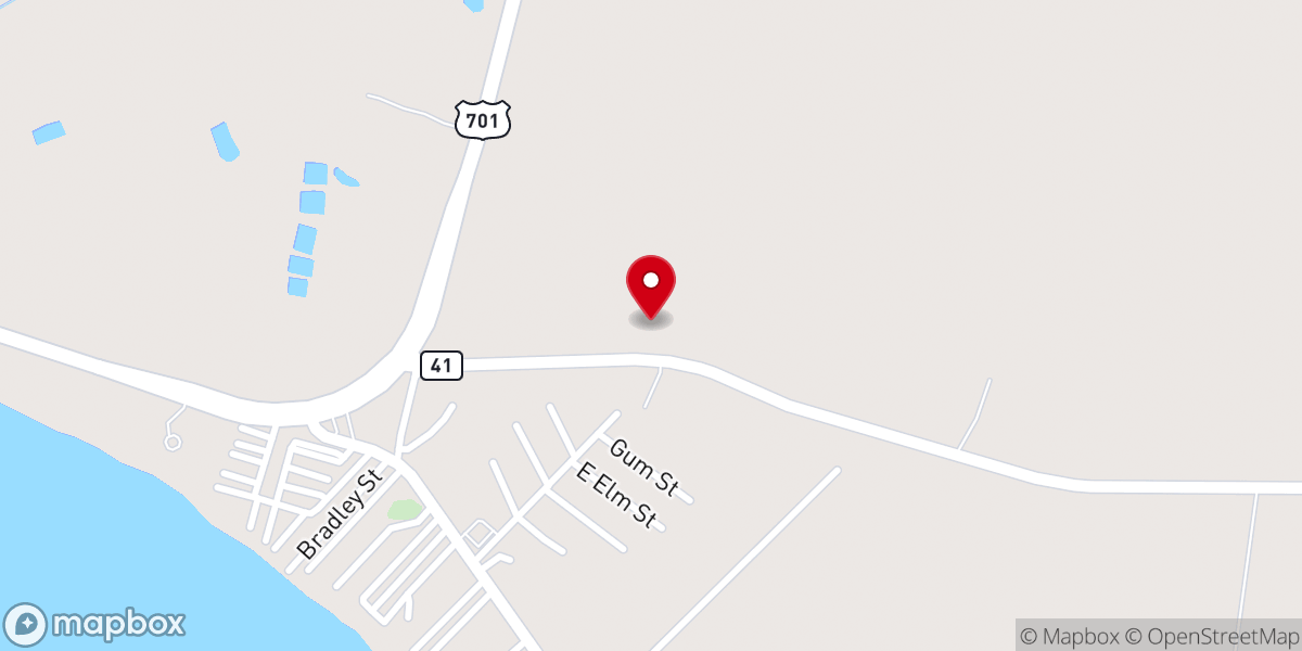 Map showing location of White Lake Baptist Church
