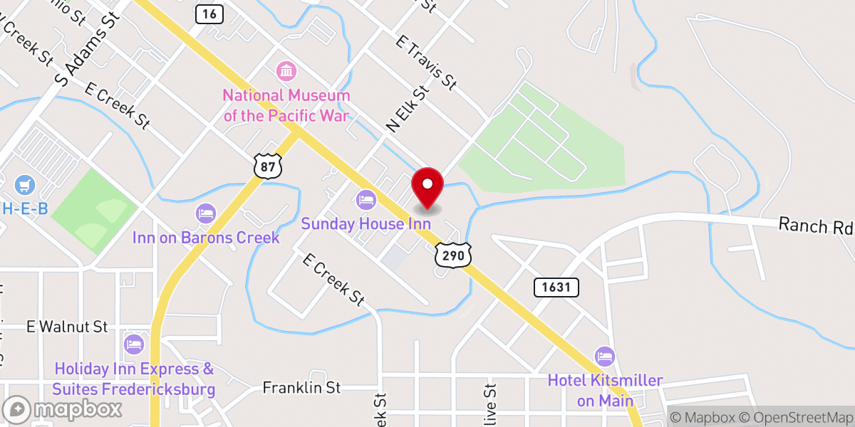 Map showing location of The "Colored" Episcopal Church of Gillespie County