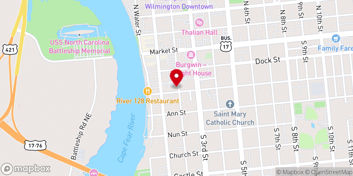 Map showing location of Epoch Church (Wilmington, NC)