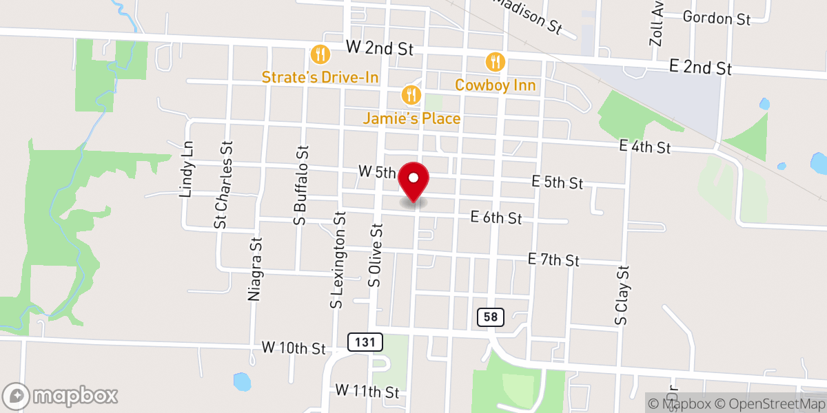 Map showing location of Rose Hill Baptist Church Parsonage
