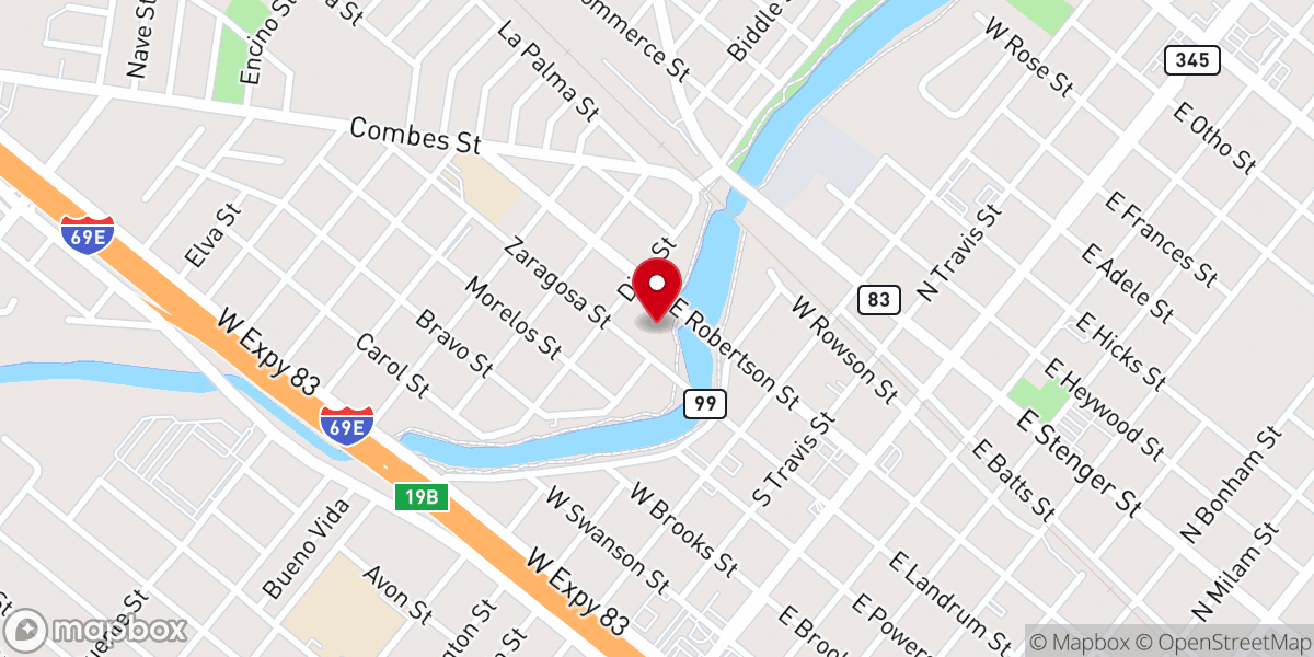 Map showing location of Primera Iglesia Bautista