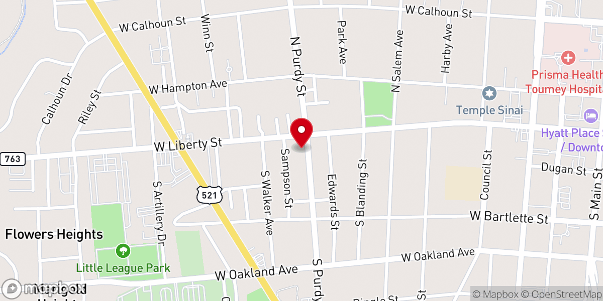 Map showing location of Tabernacle Outreach Revival Center Headquaters