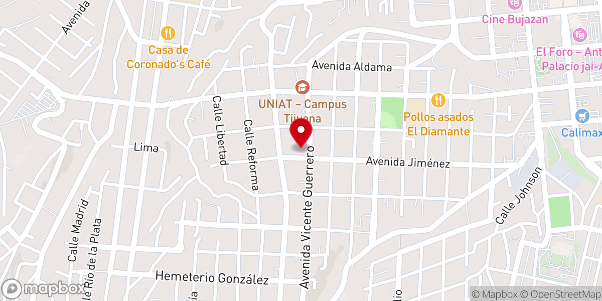 Map showing location of Parroquia Santa María Reina de la Paz