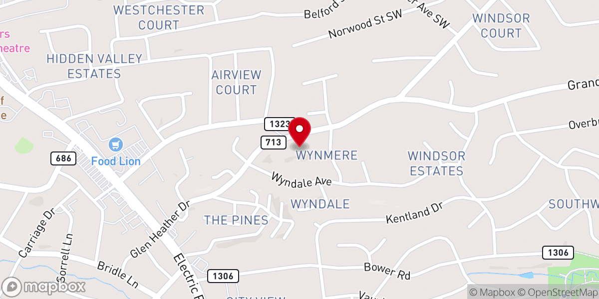 Map showing location of Windsor Hills Baptist Church