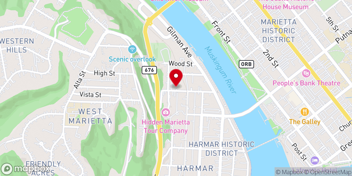 Map showing location of Gospel Mission Food Pantry