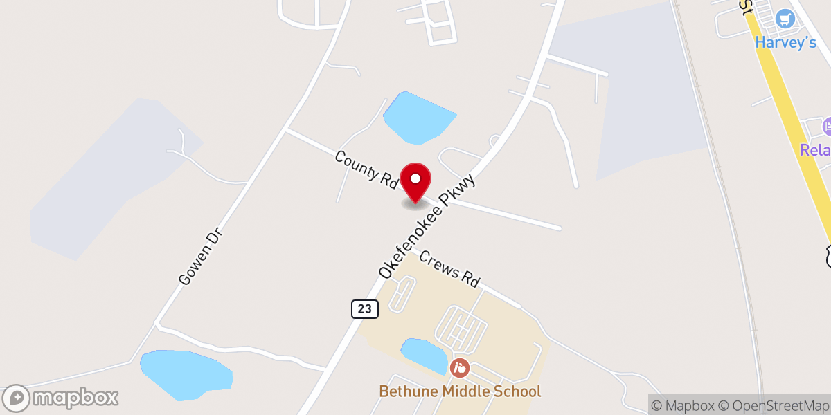 Map showing location of Hope Assembly of God