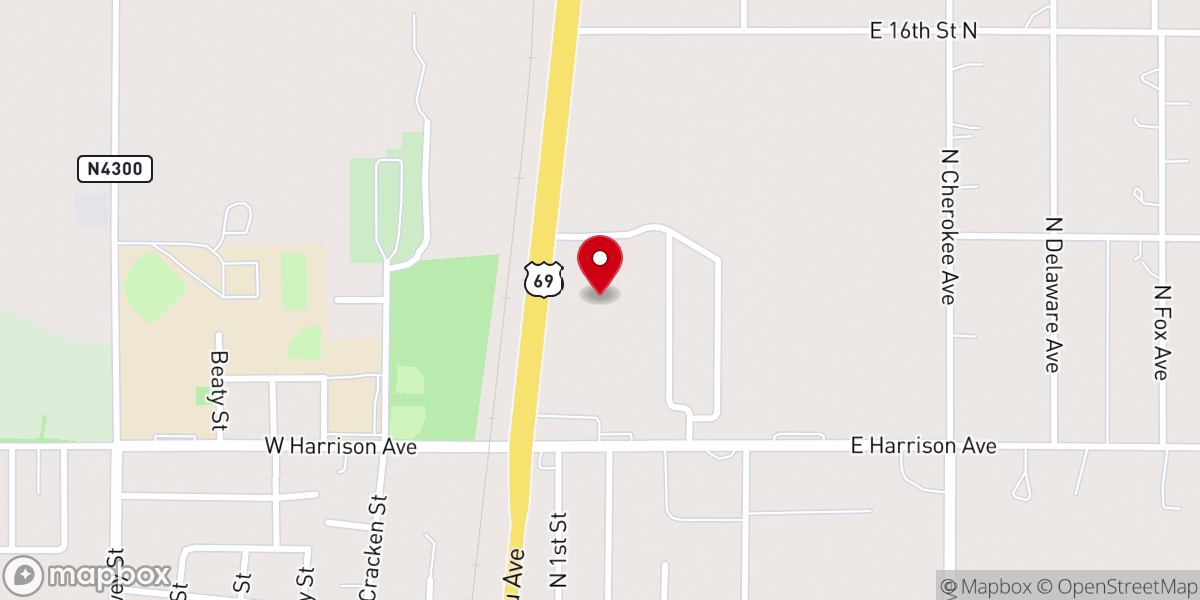 Map showing location of First Baptist Church