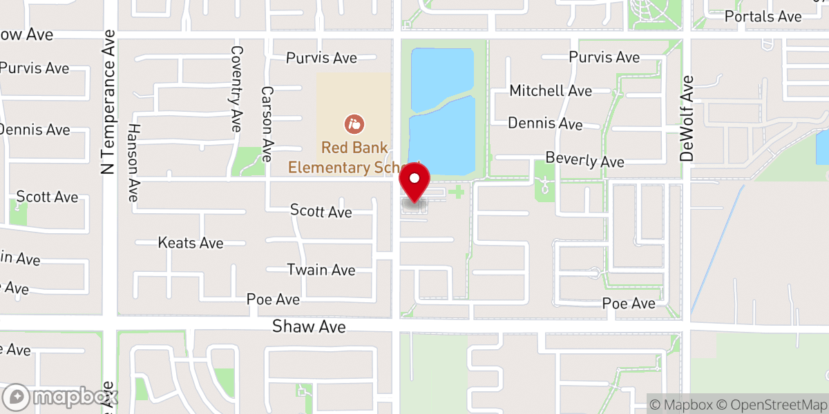 Map showing location of Clovis Christian Church