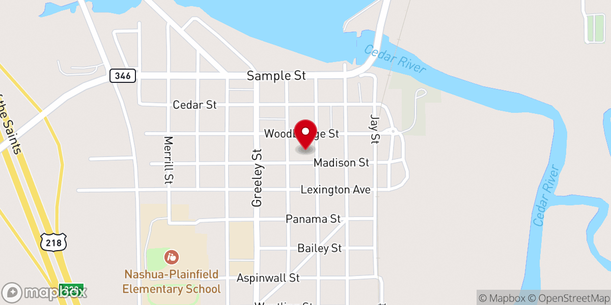 Map showing location of United Methodist Church