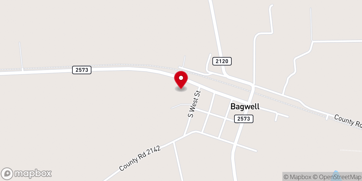 Map showing location of BAGWELL COMMUNITY CENTER