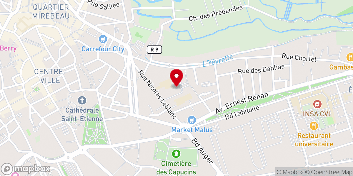 Map showing location of Diocèse de Bourges