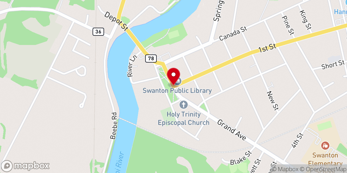 Map showing location of Swanton
