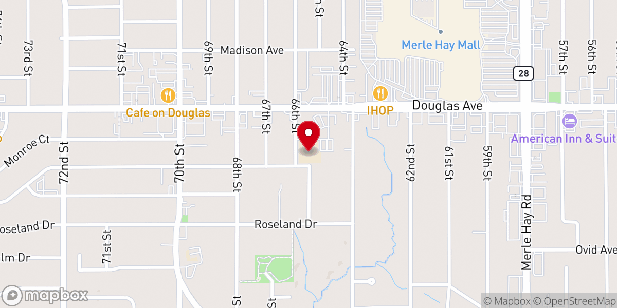 Map showing location of St. Pius X Catholic School