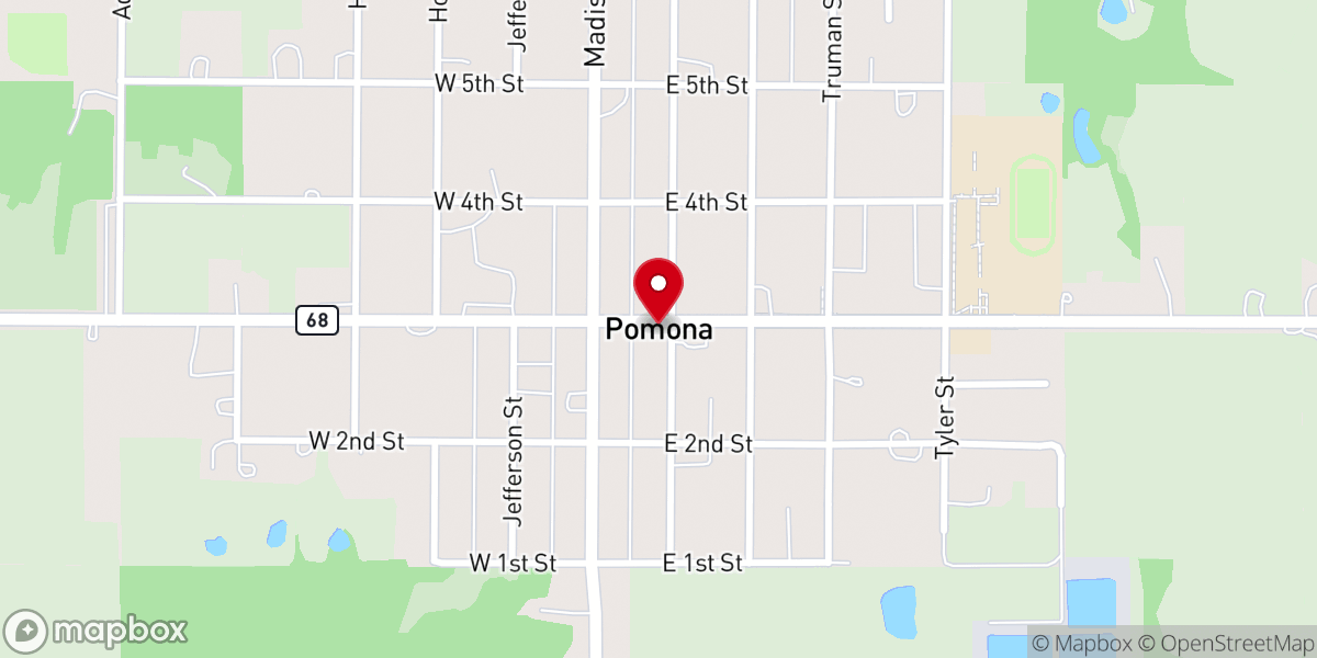 Map showing location of Pomona
