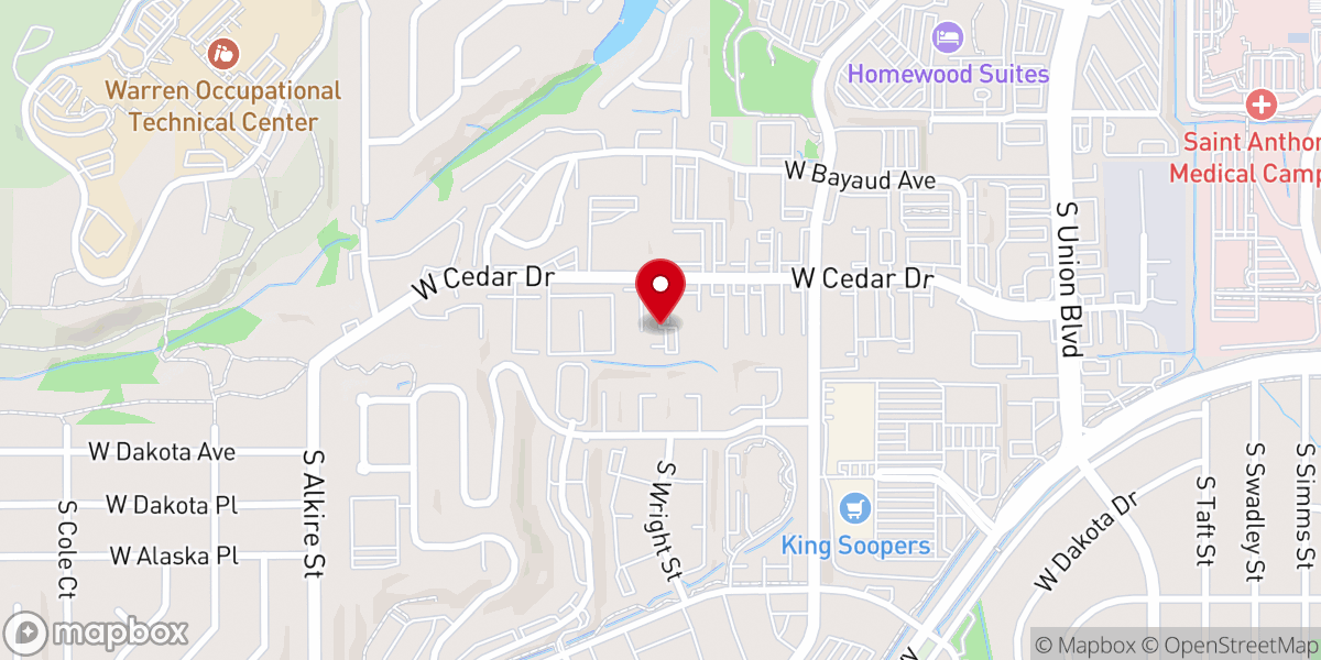 Map showing location of Church Lakewood Colorado Word Faith Chapel International Church