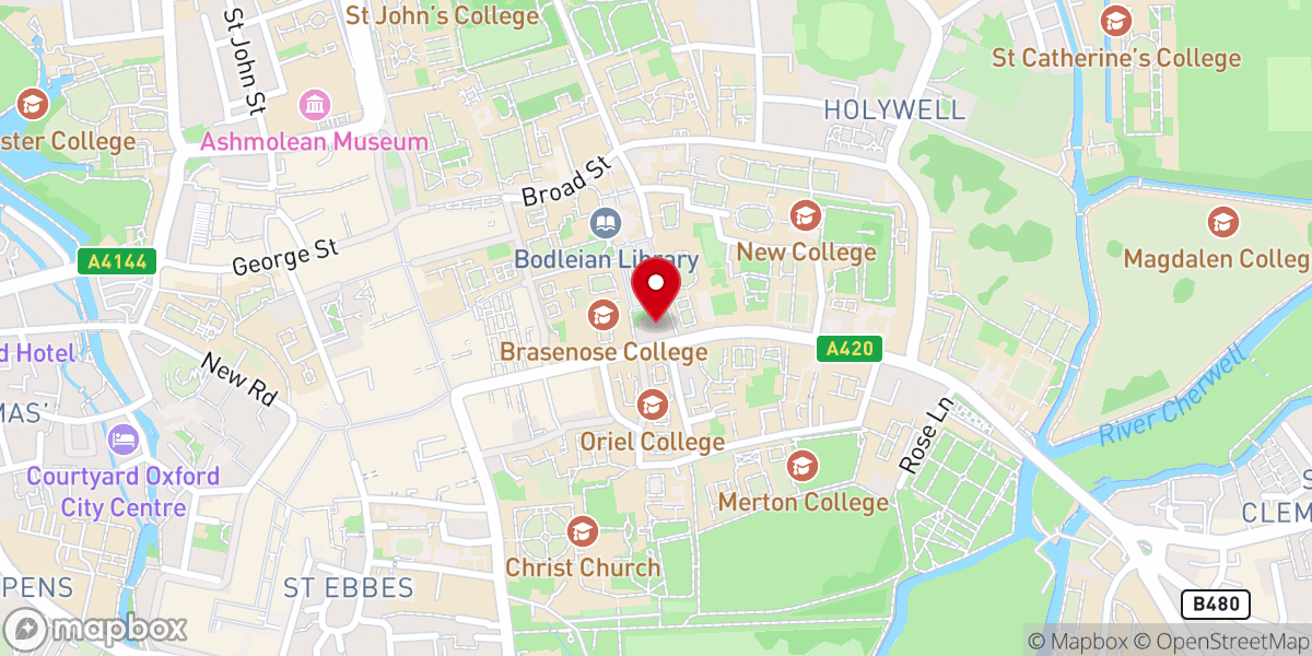 Map showing location of University Church of St Mary the Virgin