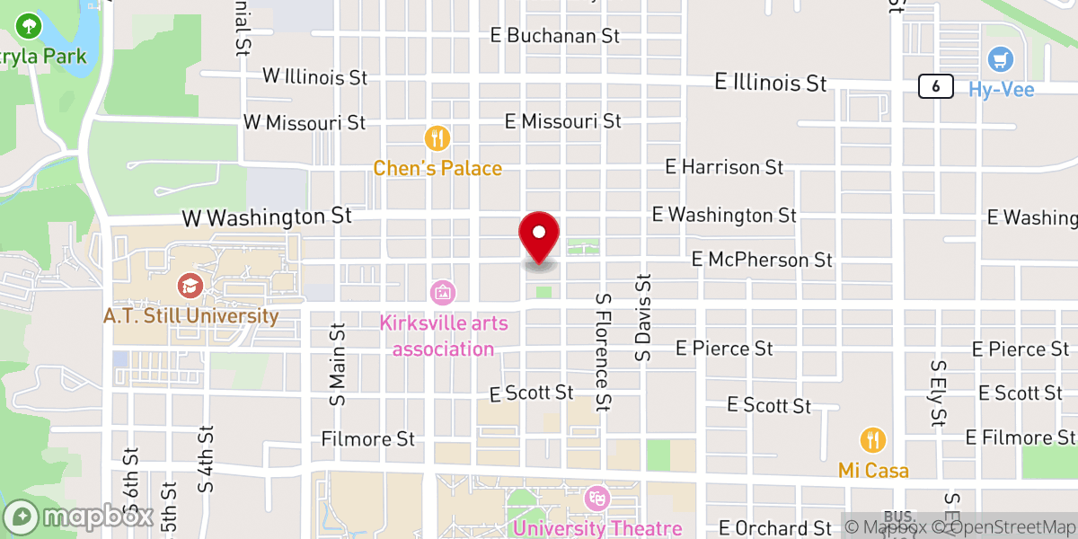 Map showing location of First Presbyterian Church