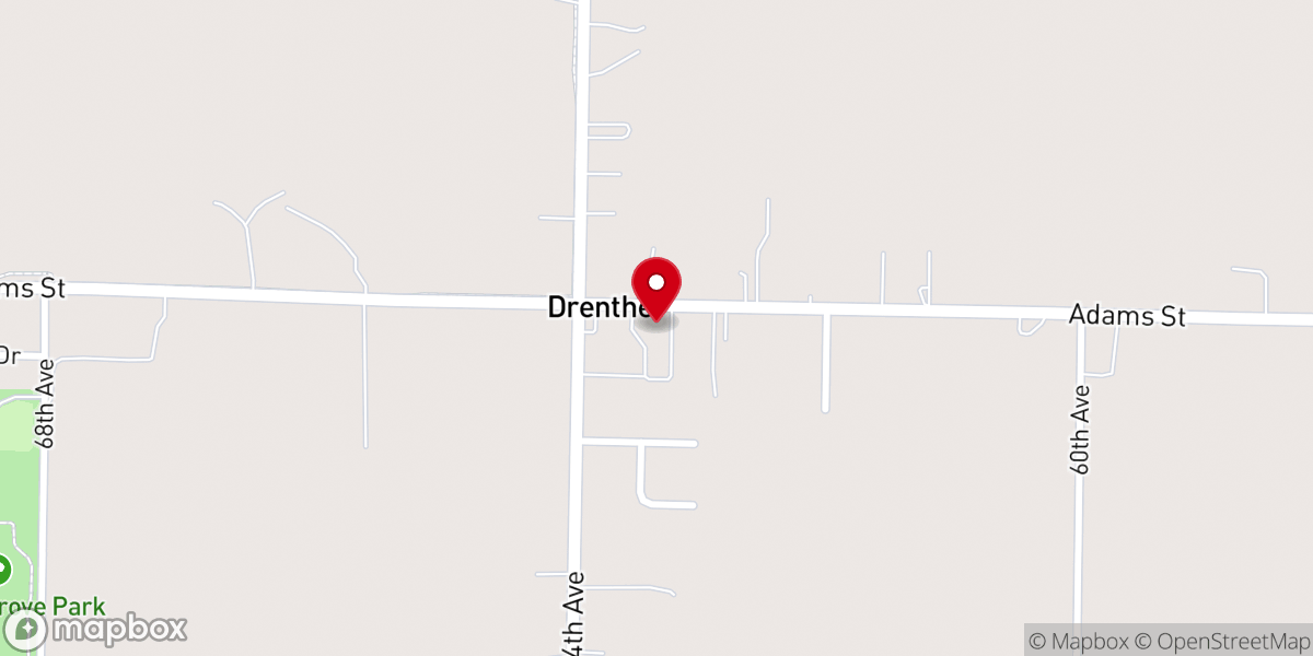 Map showing location of Drenthe Christian Reformed Church