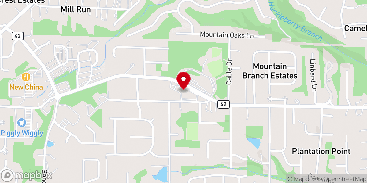 Map showing location of Shades Mountain Community Church