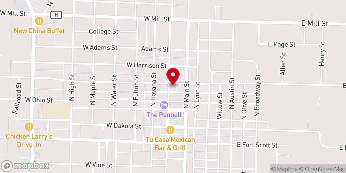 Map showing location of First Christian Church (Disciples of Christ)