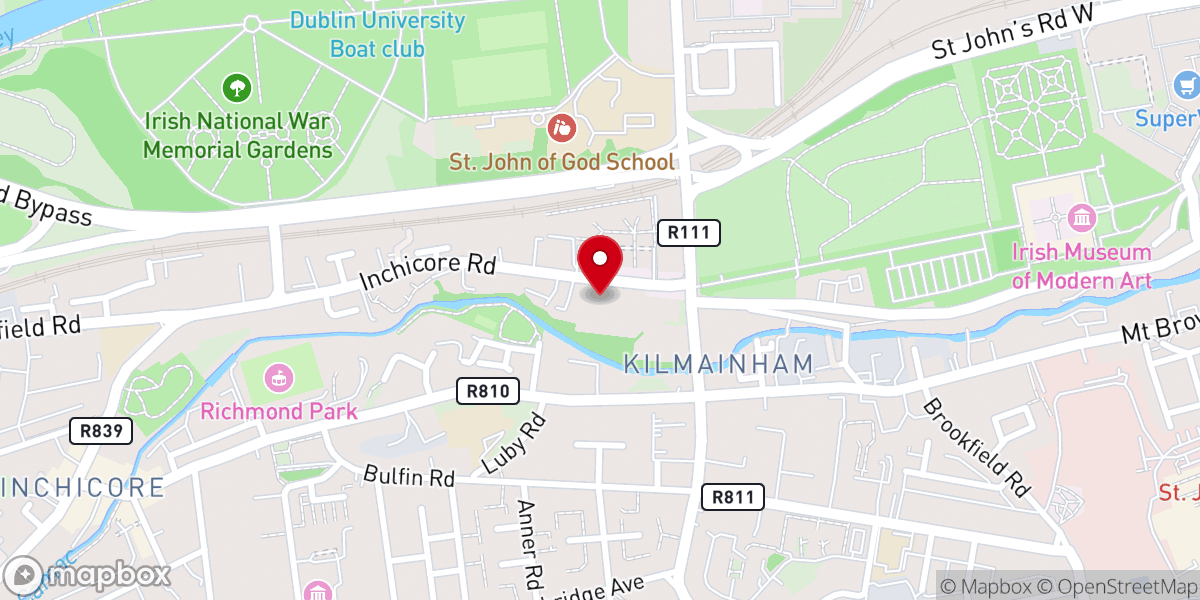 Map showing location of Kilmainham Gaol