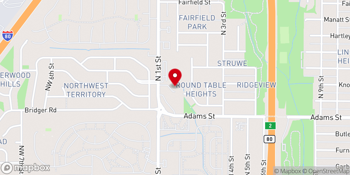 Map showing location of Life Tabernacle Church