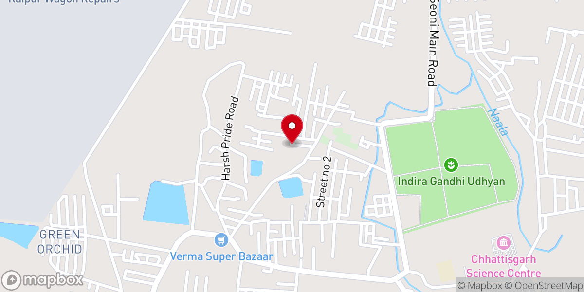 Map showing location of Raipur Jehovah Church