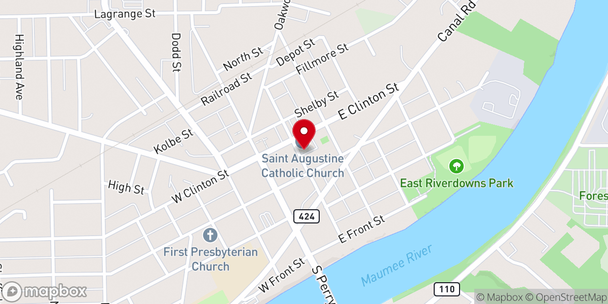 Map showing location of St Augustine's Rectory