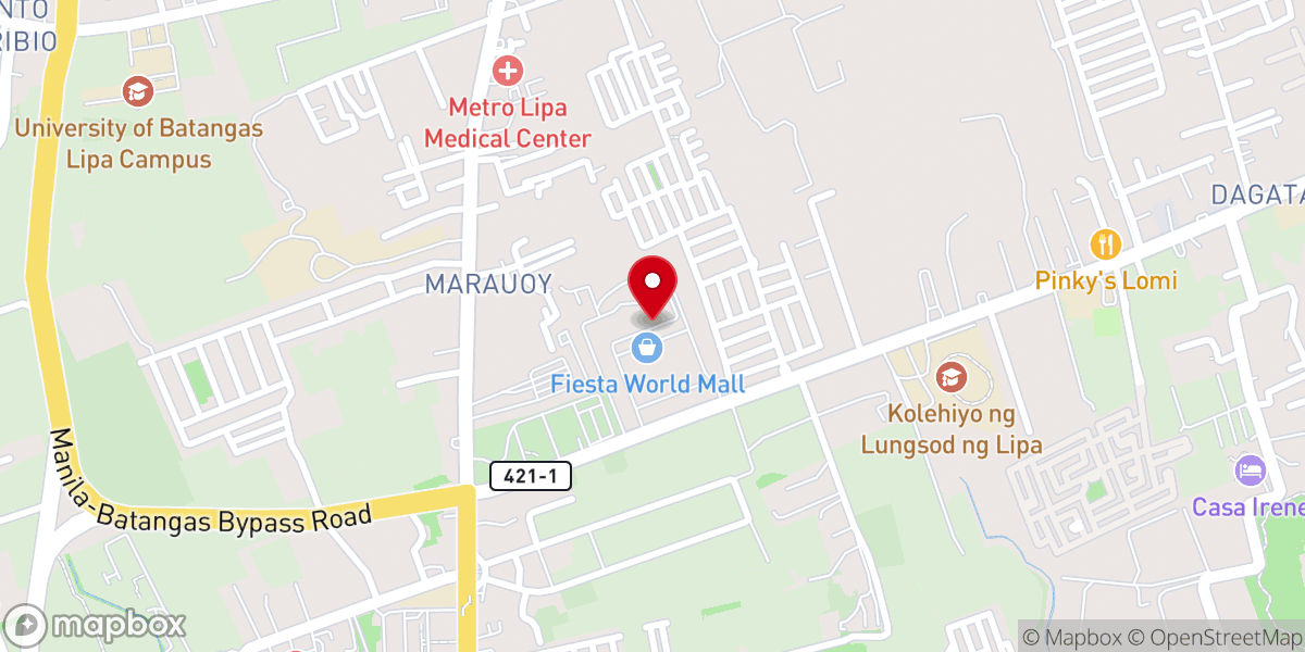 Map showing location of Lipa City Fundamental Baptist Church