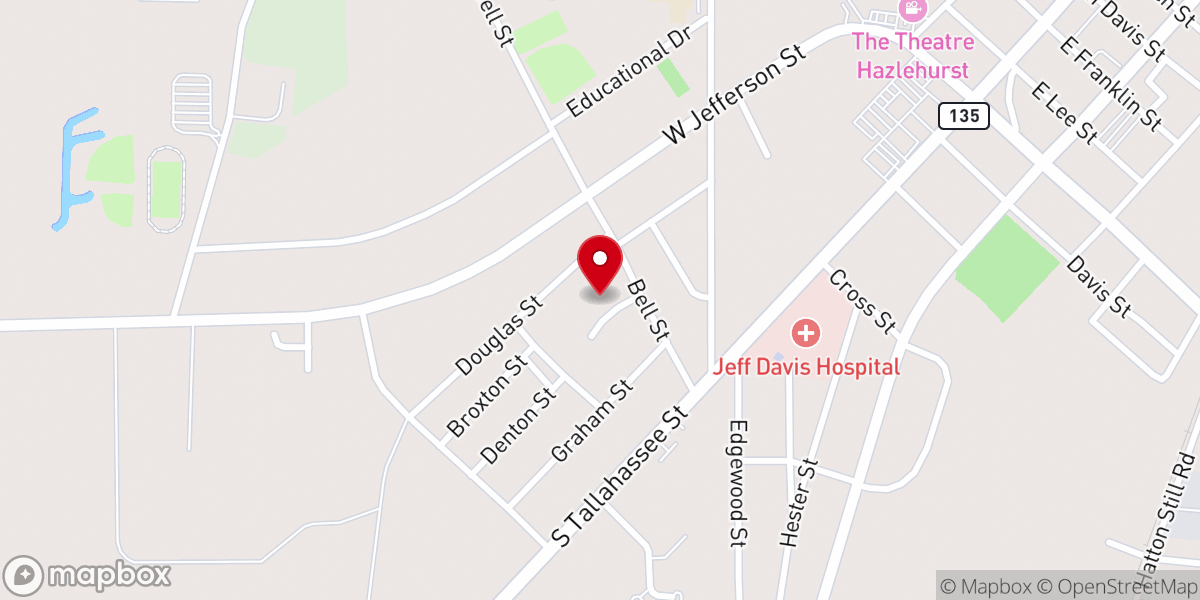 Map showing location of Bible Baptist Church