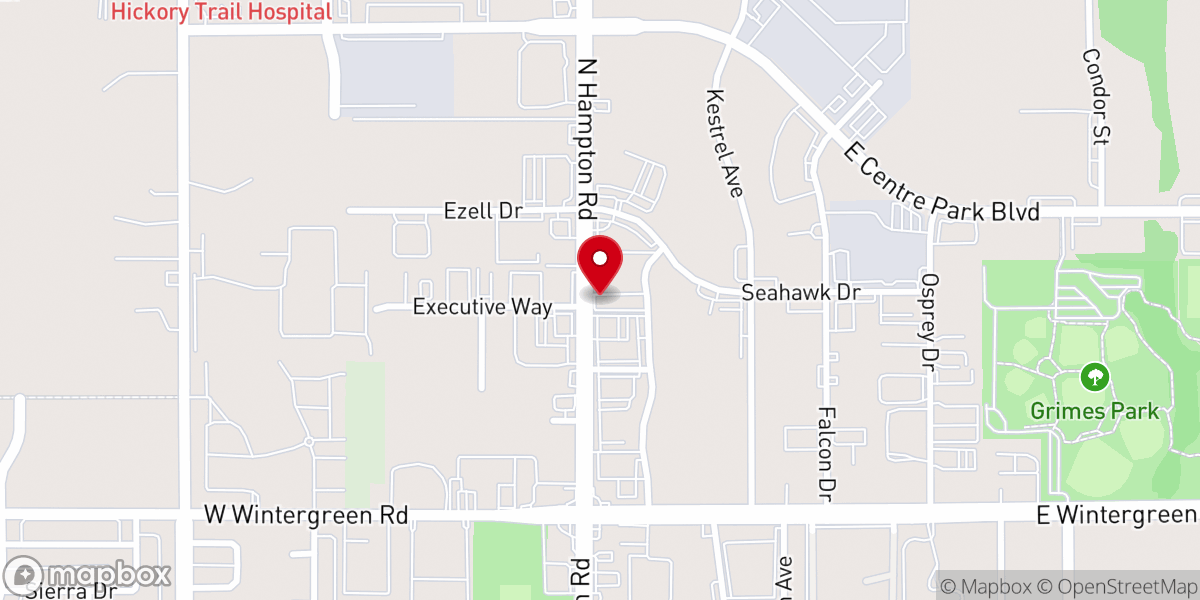 Map showing location of Antioch Worship Center