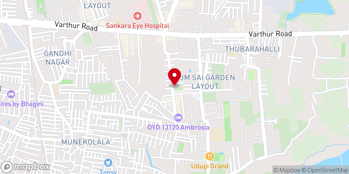 Map showing location of St. George Jacobite Syriac Orthodox Church Marathahalli Bangalore