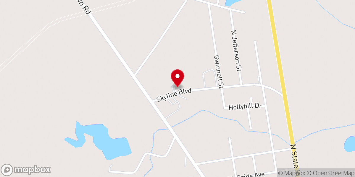 Map showing location of Lyons Holiness Church