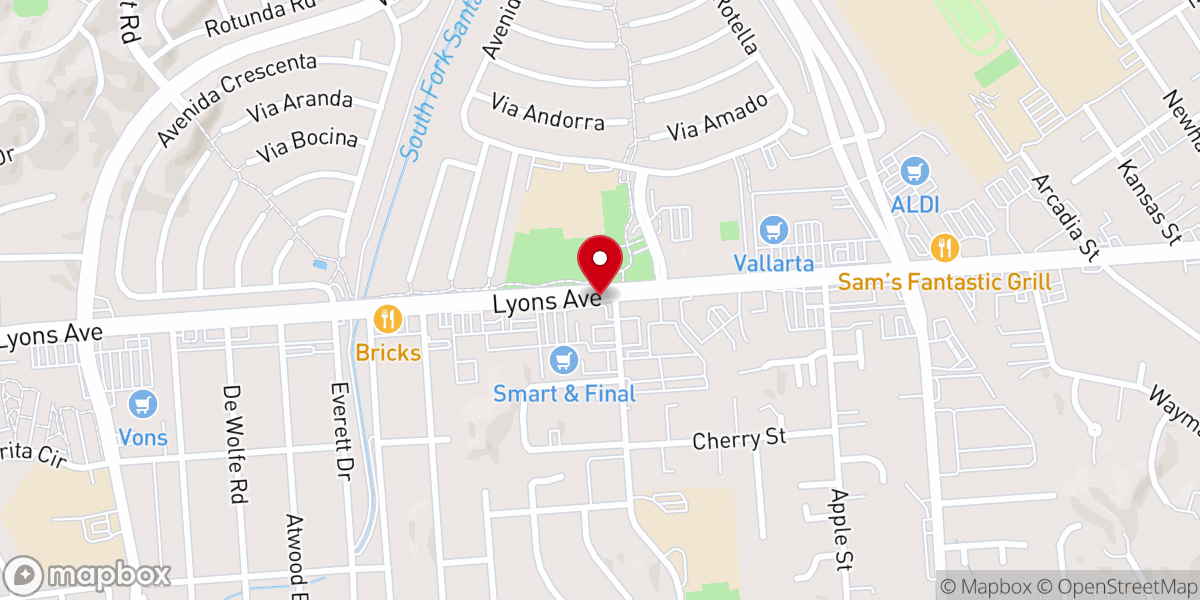 Map showing location of Santa Clarita Valley Christian