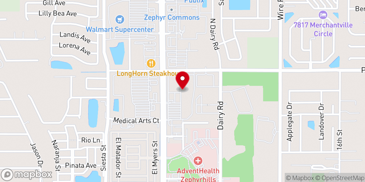 Map showing location of Rural King-Zephyrhills