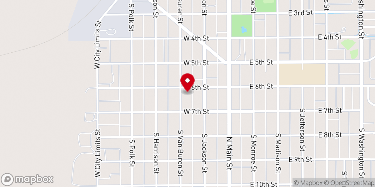 Map showing location of First Christian Church