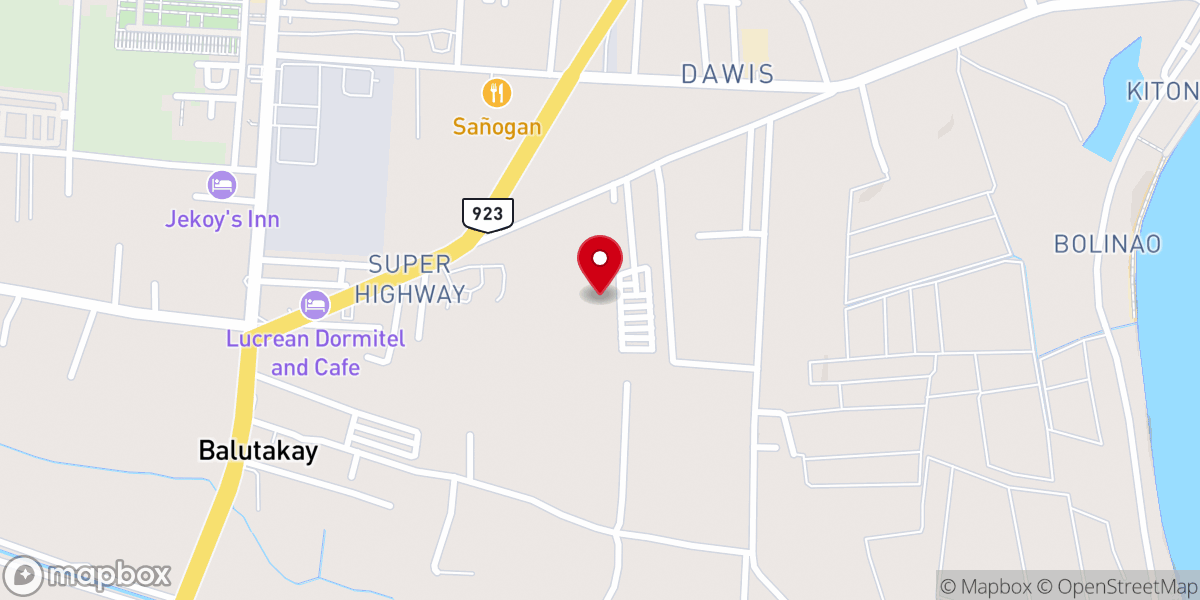 Map showing location of Bible Baptist Church Digos City