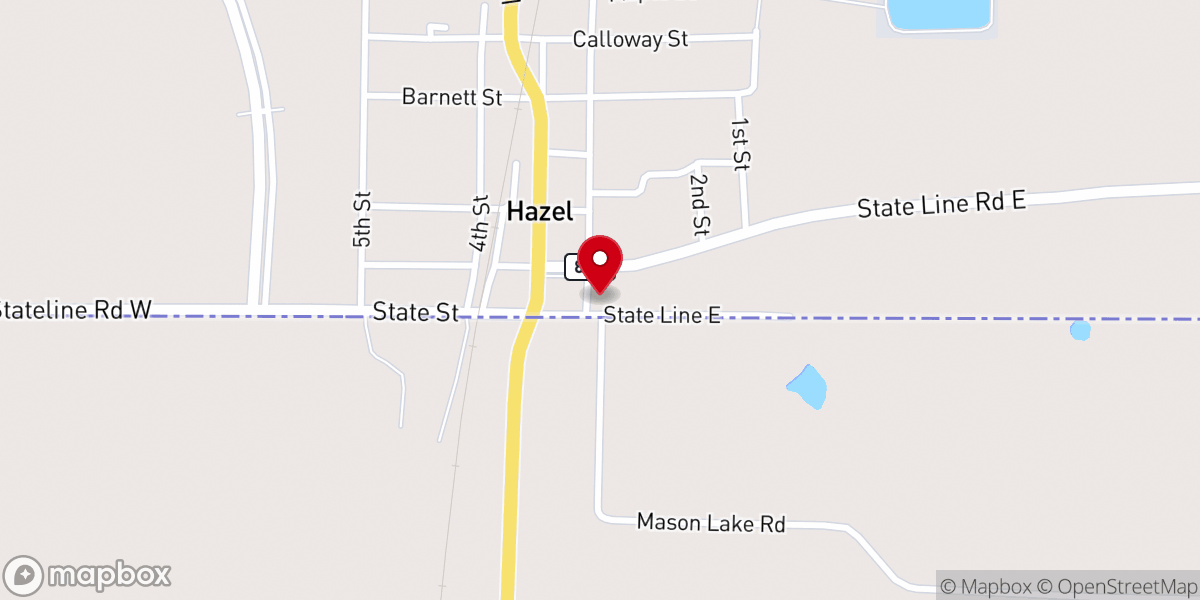 Map showing location of Hazel Baptist Church Family