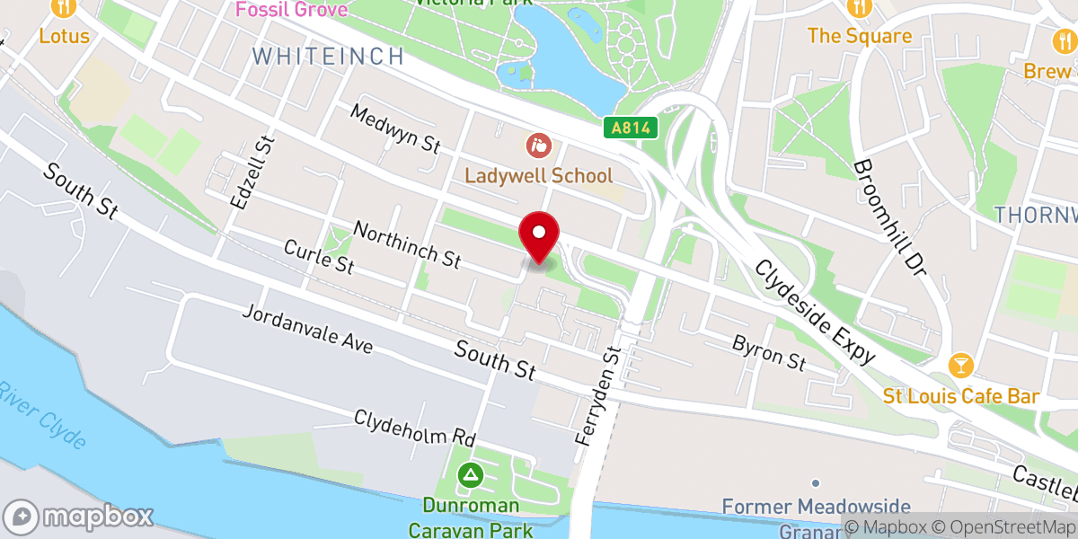 Map showing location of West Glasgow New Church
