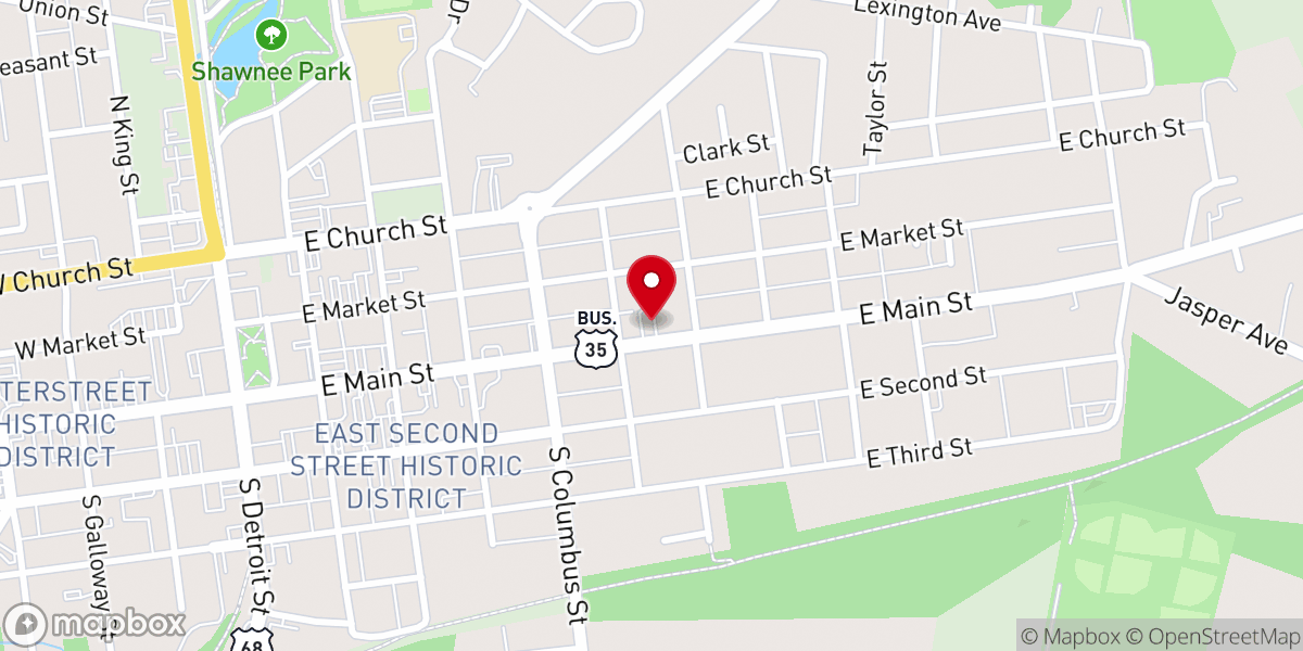 Map showing location of Third Baptist Church