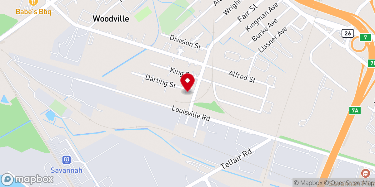 Map showing location of Taylor African Methodist Episcopal Church