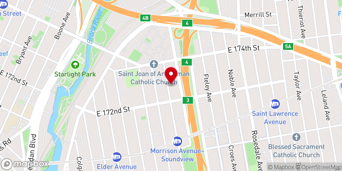 Map showing location of Infinity Bible Church