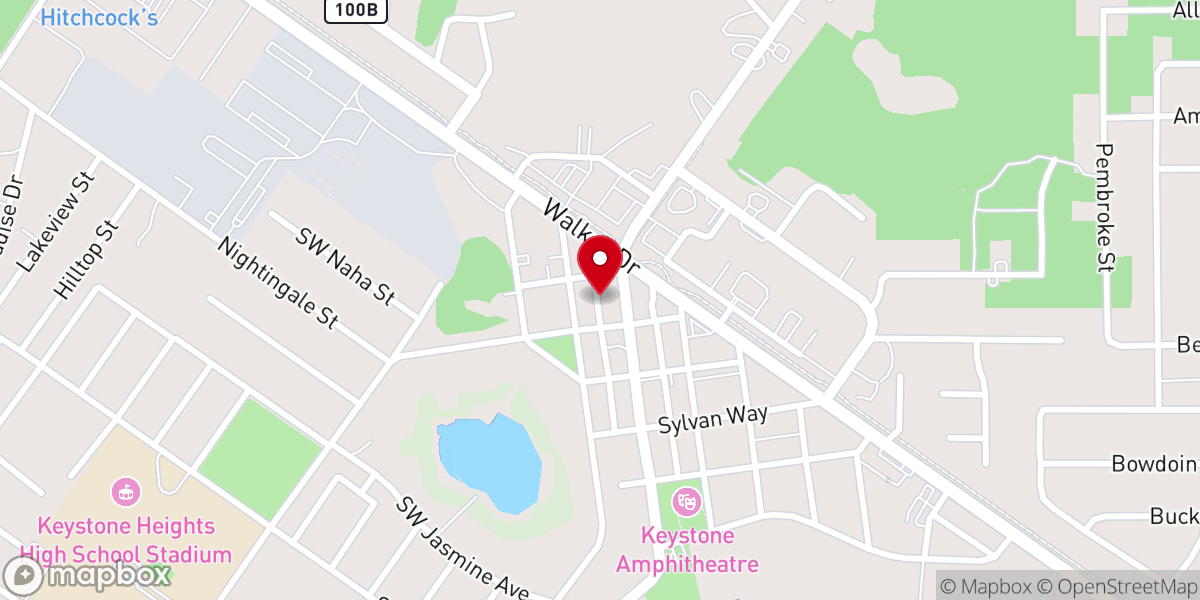 Map showing location of Hope Baptist Church